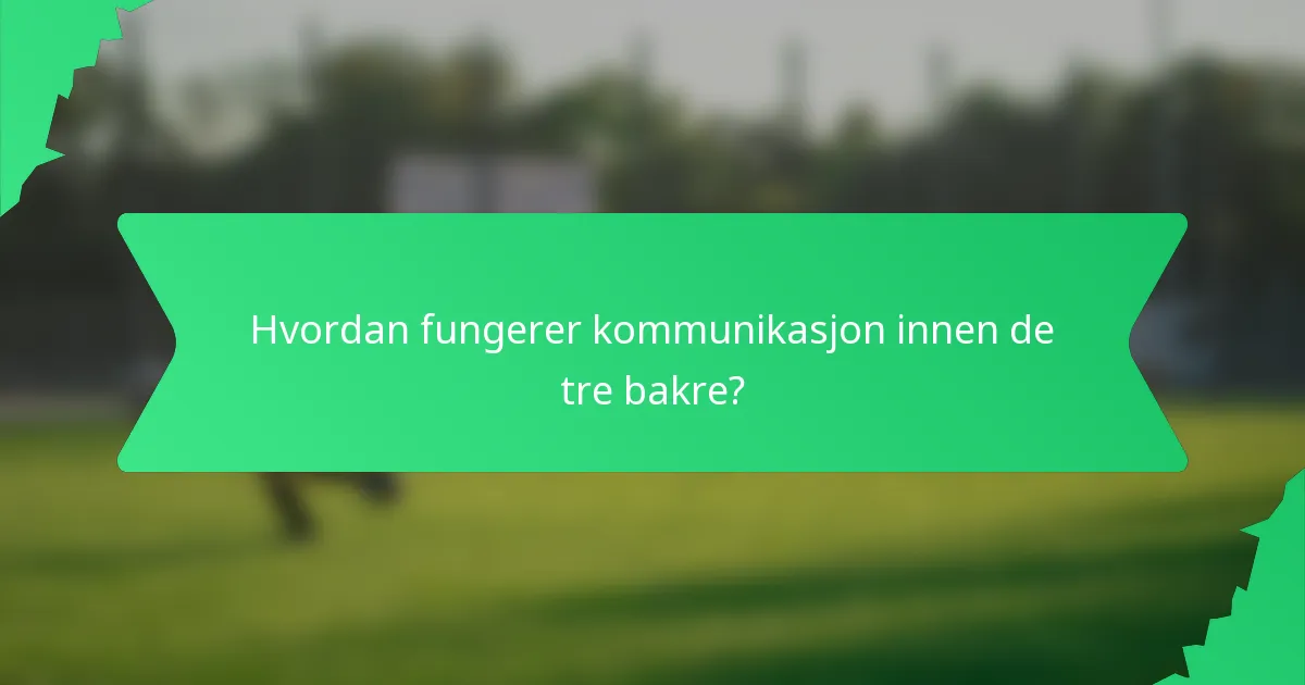 Hvordan fungerer kommunikasjon innen de tre bakre?