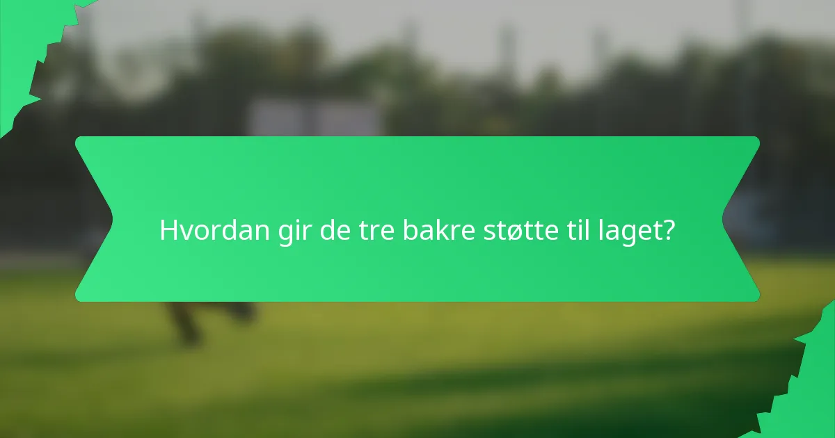 Hvordan gir de tre bakre støtte til laget?